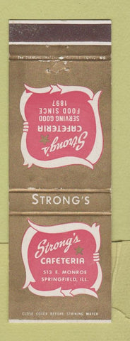 Matchbook Cover - Strong's Cafeteria Springfield IL