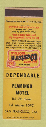 Matchbook Cover - Flamingo Motel San Francisco CA Best Western