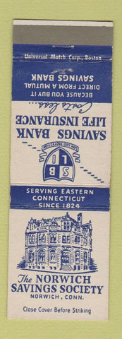 Matchbook Cover - Norwich Savings Society Norwich CT
