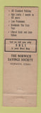 Matchbook Cover - Norwich Savings Society Norwich CT