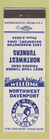 Matchbook Cover - American Turners Davenport IA