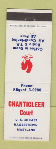 Matchbook Cover - Chanticleer Court Motel Hagerstown MD