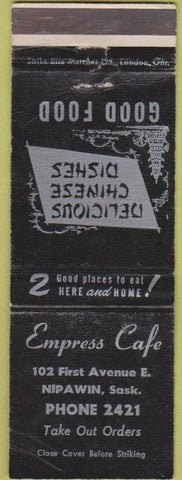 Matchbook Cover - Empress Cafe Nipawin SK