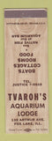 Matchbook Cover - Tvaroh's Aquarium Lodge Fox Lake IL