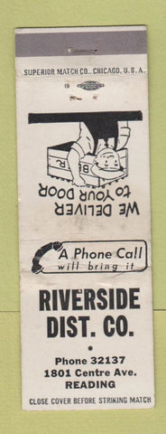 Matchbook Cover - Riverside Beer Distributor Reading PA WEAR