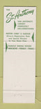 Matchbook Cover - St Anthony Hotel San Antonio TX