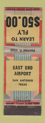 Matchbook Cover - East End Airport San Antonio TX WORN