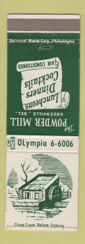 Matchbook Cover - The Powder Mill Greenville DE