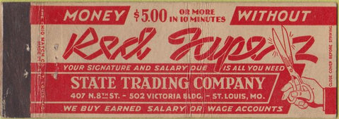 Matchbook Cover - State Trading Co St Louis MO