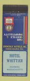 Matchbook Cover - Hotel Whittier Haverhill MA