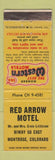 Matchbook Cover - Red Arrow Motel Montrose Colorado Best Western