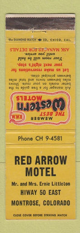 Matchbook Cover - Red Arrow Motel Montrose Colorado Best Western