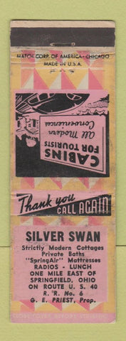 Matchbook Cover - Silver Swan Springfield OH WORN