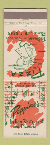 Matchbook Cover - Peppino's Pizza Italian Restaurant Kansas City MO
