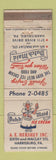 Matchbook Cover - Dutch Maid Harrisburg PA AE Hershey WORN