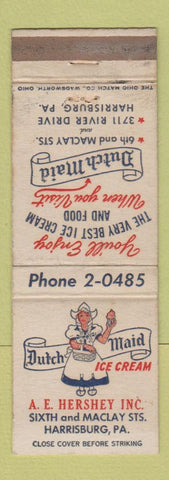 Matchbook Cover - Dutch Maid Harrisburg PA AE Hershey WORN
