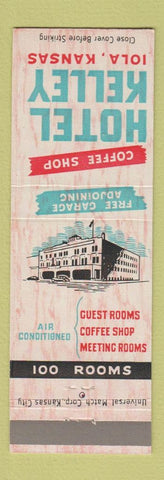 Matchbook Cover - Hotel Kelley Iola KS