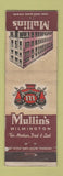 Matchbook Cover - Mullin's Department Store Wilmington DE WORN
