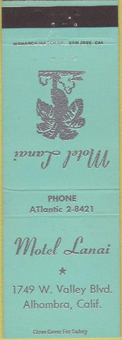 Matchbook Cover - Motel Lanai Alhambra CA