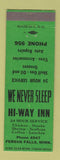 Matchbook Cover - Hi Way Inn Fergus Falls MN Shell oil gas