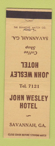 Matchbook Cover - John Wesley Hotel Savannah GA