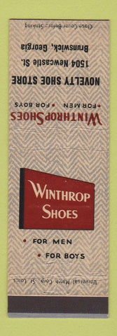 Matchbook Cover - Winthrop Shoes Novelty Shoe Store Brunswick GA