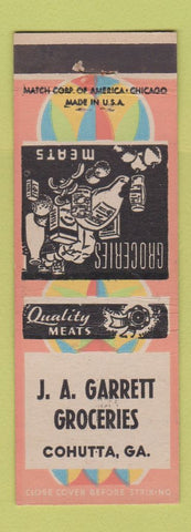 Matchbook Cover - JA Garrett Grocery Cohutta GA