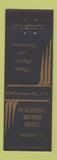 Matchbook Cover - Peachtree Manor Hotel Atlanta GA