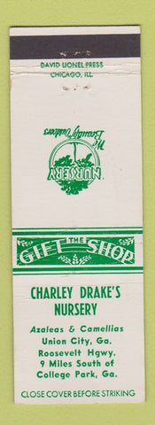 Matchbook Cover - Charley Drake's Nursery Union City GA