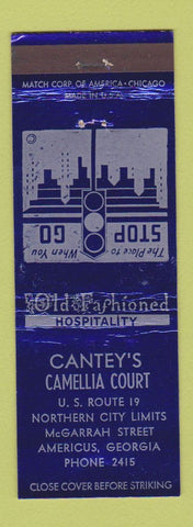 Matchbook Cover - Cantey's Camellia Court Americus GA