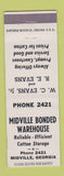 Matchbook Cover - Midville Bonded Warehouse Midville GA Cotton Storage