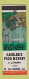 Matchbook Cover - Hackler's Food Market Grocery Fort Oglethorpe GA