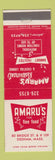 Matchbook Cover - Amaru's Restaurant Dedham MA
