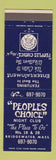 Matchbook Cover - Peoples Choice Night Club Bridgewater MA