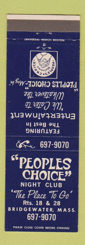 Matchbook Cover - Peoples Choice Night Club Bridgewater MA