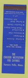 Matchbook Cover - Crocker Institute for Savings Turners Falls MA
