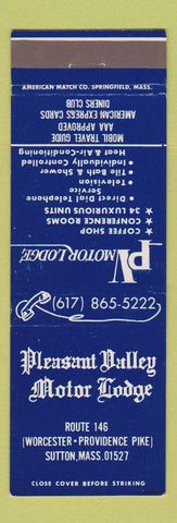 Matchbook Cover - Pleasant Valley Motor Lodge Sutton MA