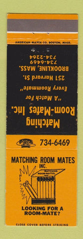 Matchbook Cover - Match Room Mates Service Brookline MA