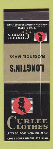 Matchbook Cover - Curlee Men's Clothes Longtin's Florence MA