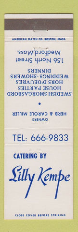 Matchbook Cover - Lilly Kempe Catering Medford MA Swedish Smorgasbord