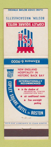 Matchbook Cover - Copley Square Hotel Boston MA