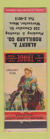 Matchbook Cover - Albert Robillard Plumbing Heating Worcester MA