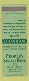 Matchbook Cover - People's Savings Bank Brockton MA