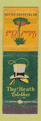 Matchbook Cover - Heath Clothes Island Club Treasure Island CA WEAR Fresno