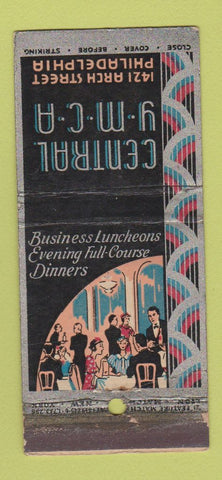 Matchbook Cover - Central YMCA Philadelphia PA deco WEAR 21 Strike Feature