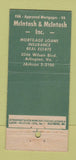 Matchbook Cover - McIntosh Arlington VA Insurance Real Estate 21 Strike Feature