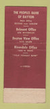 Matchbook Cover - Peoples Bank of Dayton OH 21 Strike Feature