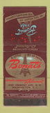 Matchbook Cover - Bonat's Cafe Washington DC French WEAR 21 Strike Feature