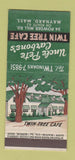 Matchbook Cover Uncle Pete Carbone's Twin Tree Cafe Maynard MA 21 Strike Feature