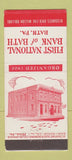 Matchbook Cover - First National Bank Bath PA 21 Strike Feature
